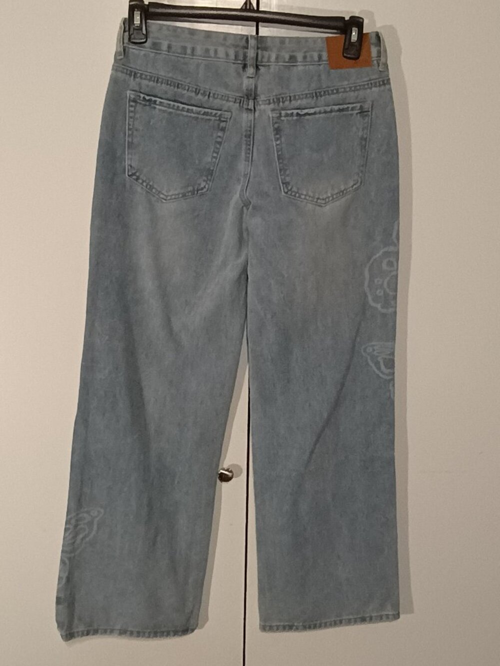 NWT Aéropostale Aero Baggy Wide Leg Jeans Regular Light Wash Butterfly Y2K - Picture 3 of 9